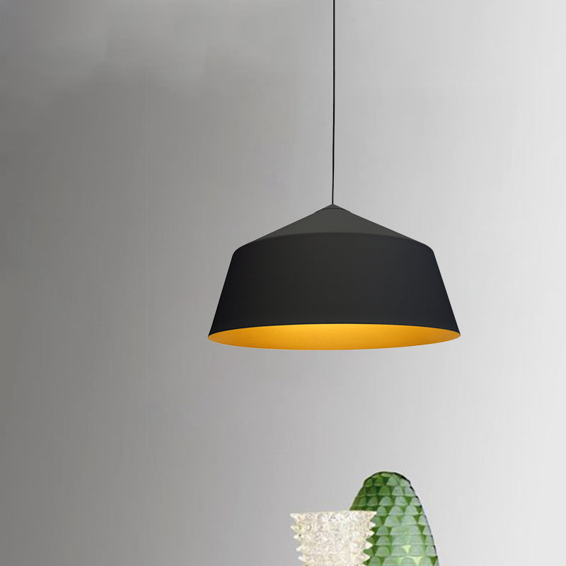 Retro Tapered Shade Pendant Light Metallic Hanging Ceiling (6’/10.5’/12.5’ Width) - Black/White