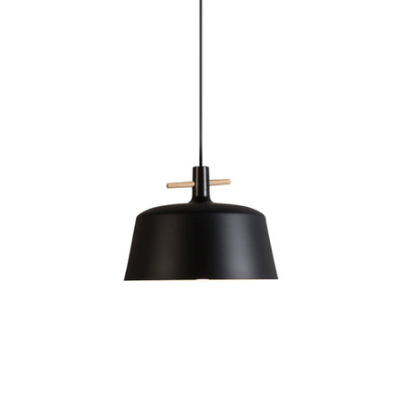 Contemporary Metallic Pendant Lamp With Shade - Black/White