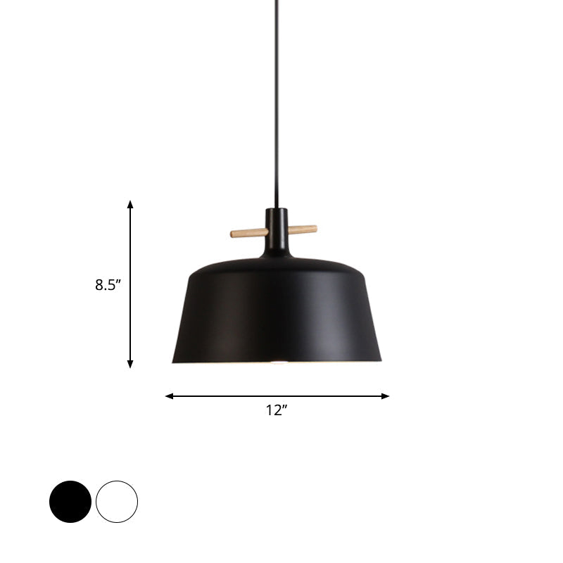 Contemporary Metal Pendant Lamp With Shade - Stylish Dining Room Hanging Light Fixture In