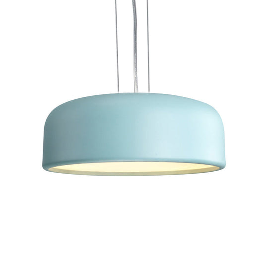 Metallic Restaurant Pendant Light Fixture - Khaki/Black Drum Shade With Macaron Style 1 Bulb