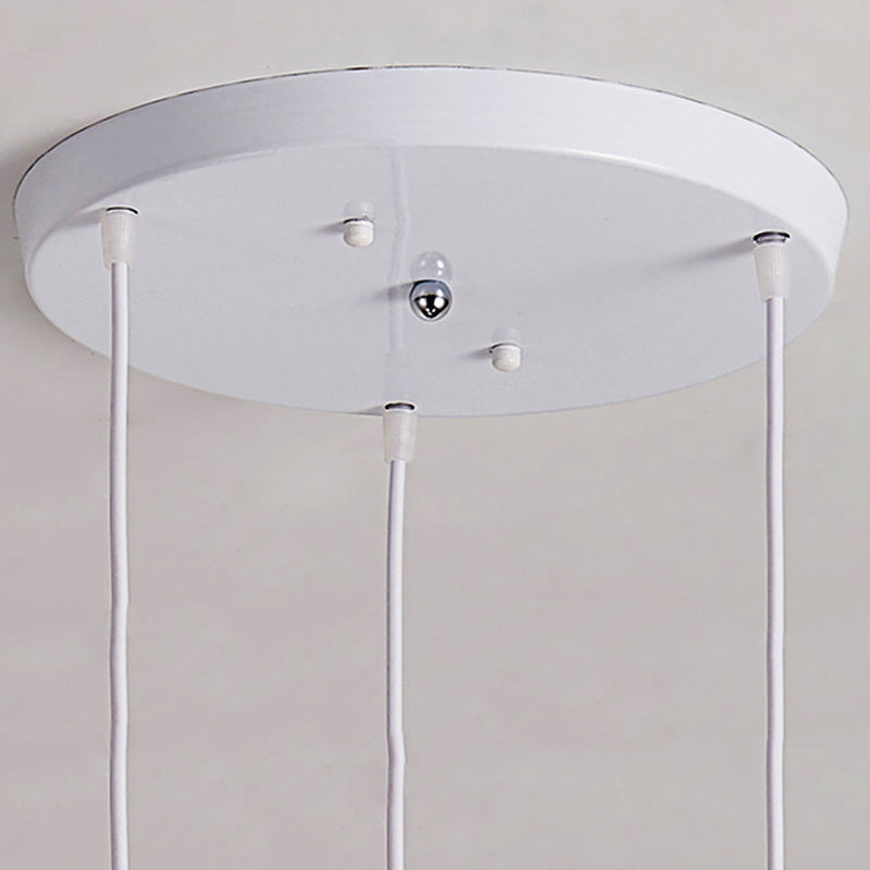 Modern Geometric Metal Pendant Light - White 3 Lights Indoor Hanging Ceiling Fixture