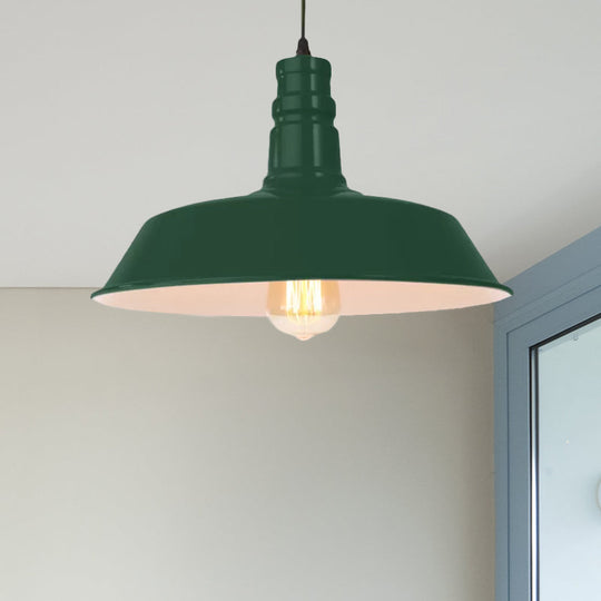 Retro Metal Barn Shade Hanging Lamp - Pink/Yellow 10/14/18 Diameter