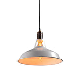 Rustic Barn Pendant Light - Vintage Style 1-Bulb Suspension Lamp In Black/White 10.5/12/15 Inch