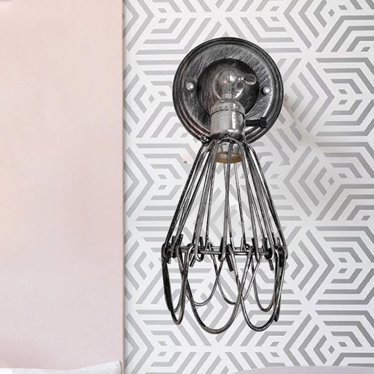 Farmhouse Style Wrought Iron Wall Sconce With Rotatable Lamp 1 Bulb Black/Bronze