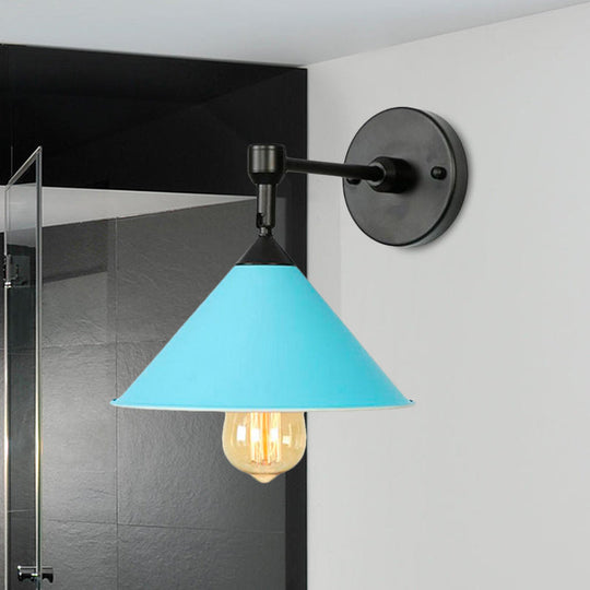 Modern Industrial Bathroom Wall Sconce Lamp - Black/Gray Metallic Finish