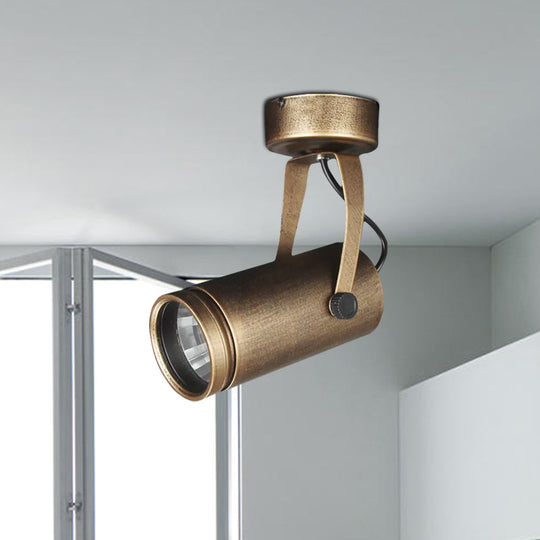 Antique Style Brass Ceiling Light Fixture - Metal Led Bedroom Semi-Flush Mount Adjustable 3’/5’