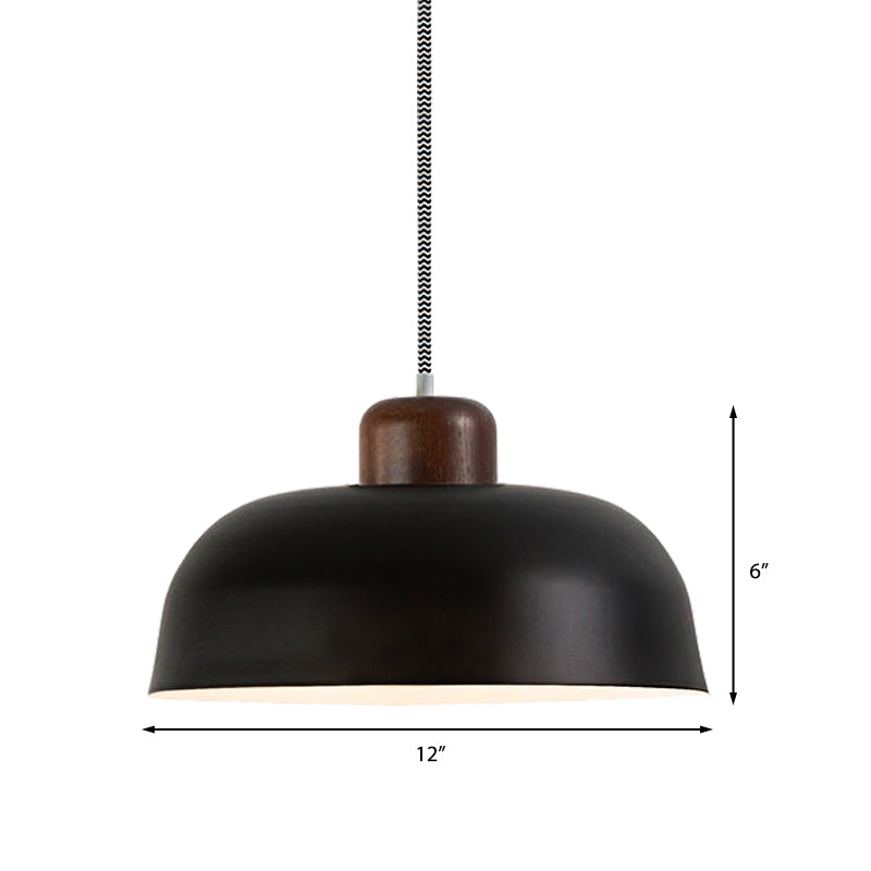 Vintage Style Metallic Pendant Lamp For Dining Table Ceiling With 12’/15’ W Bowl Shade 1 Light