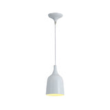 Contemporary Metal Bell Ceiling Hanging Light - Adjustable Cord White/Black 6/8/10.5 Dia 1