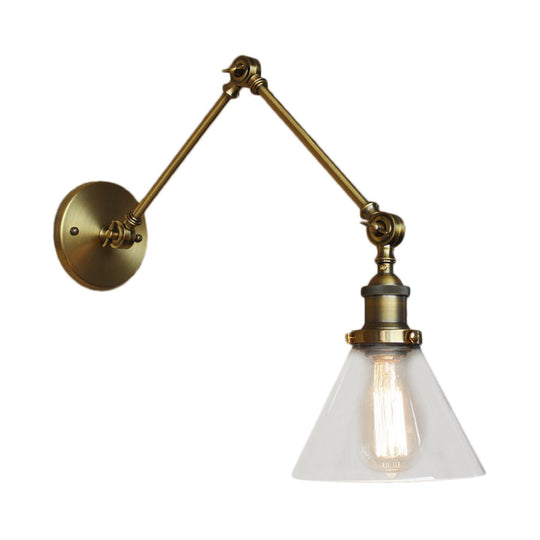 Vintage Style Wall Sconce With Clear Glass And Satin Brass Chrome Or Antique Finish - Perfect For