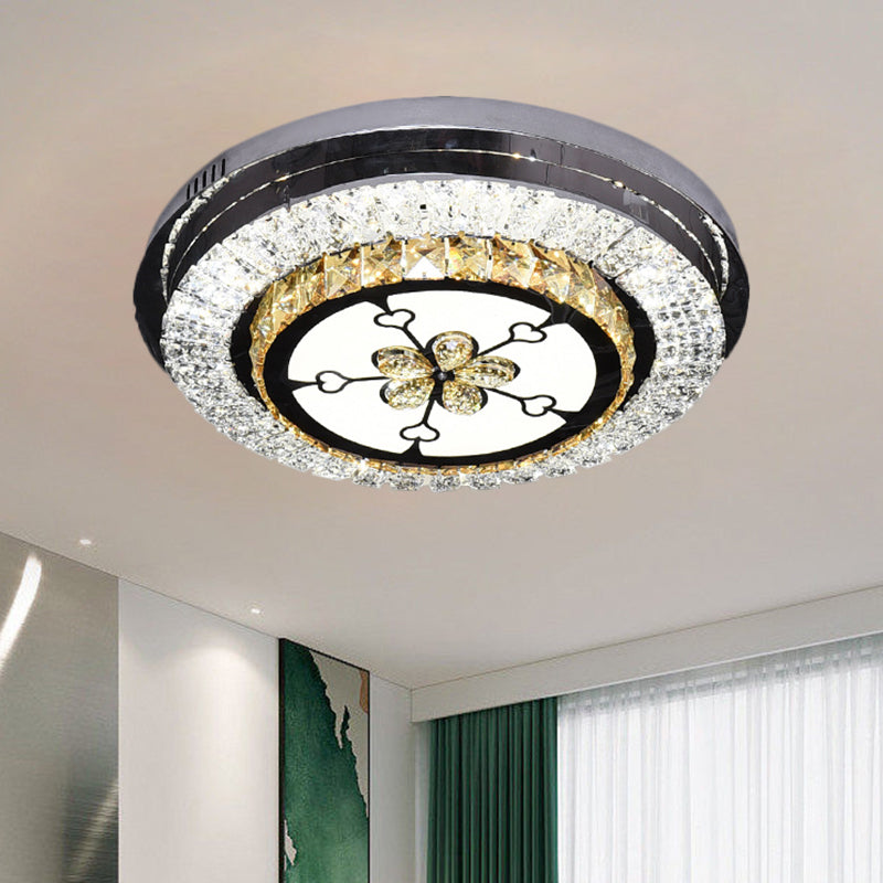Stainless Steel Led Crystal Ceiling Lamp With Modern Design And Pattern Options Stainless - Steel /