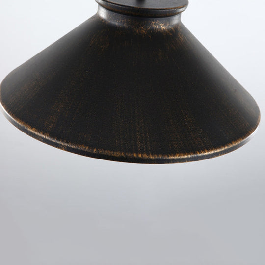 Vintage Style Pendant Light With Metal Shade | 1 Bulb Suspension Lighting For Dining Room In