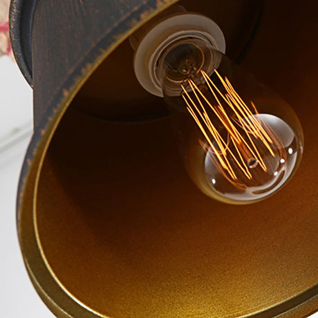Vintage Style Pendant Light With Metallic Tapered Shade - 1 Bulb Suspension For Dining Room In
