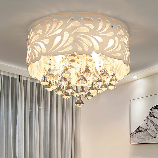 Modern Clear Crystal Flushmount Ceiling Light Fixture - 18/23.5/12.5’ Width 8/12 - Bulb/Led With