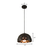 Modern Nordic Dome Ceiling Light In Black/White For Coffee Shop - 12/14 W 1-Light
