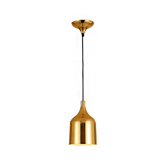 Retro Style Metal Pendant Light In Gold 6/8/10.5 Diameter For Dining Table Or Ceiling 1-Light
