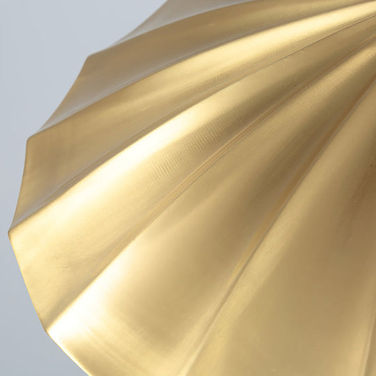 Vintage Brass Scalloped Hanging Ceiling Light Pendant For Study Room - 1