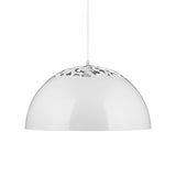 Industrial Domed Pendant Lighting - Metal Suspension Light With Hollow Out Design 1 Black/White