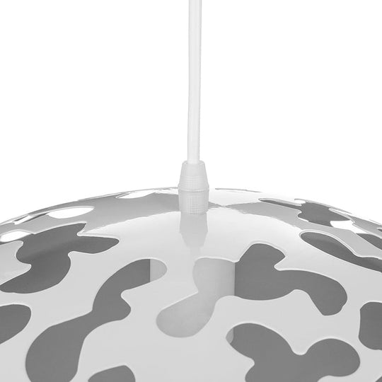 Industrial Domed Pendant Lighting 1-Light Metal Suspension Light 12’/16’ Dia Hollow Out Design