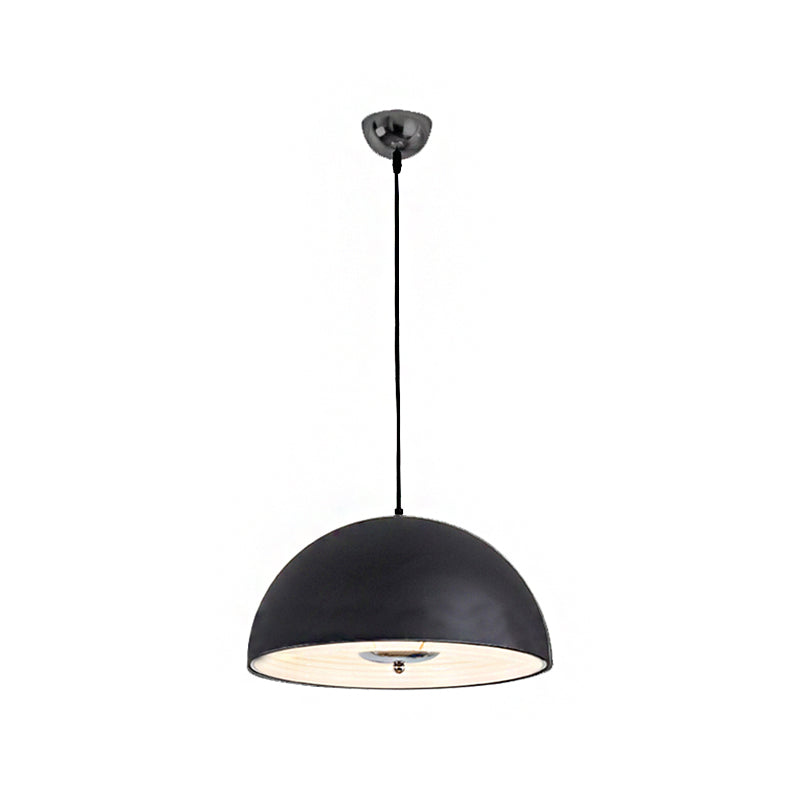 Retro Style Domed Pendant Lamp - 1 Light Rose Gold/Black Ceiling For Dining Room