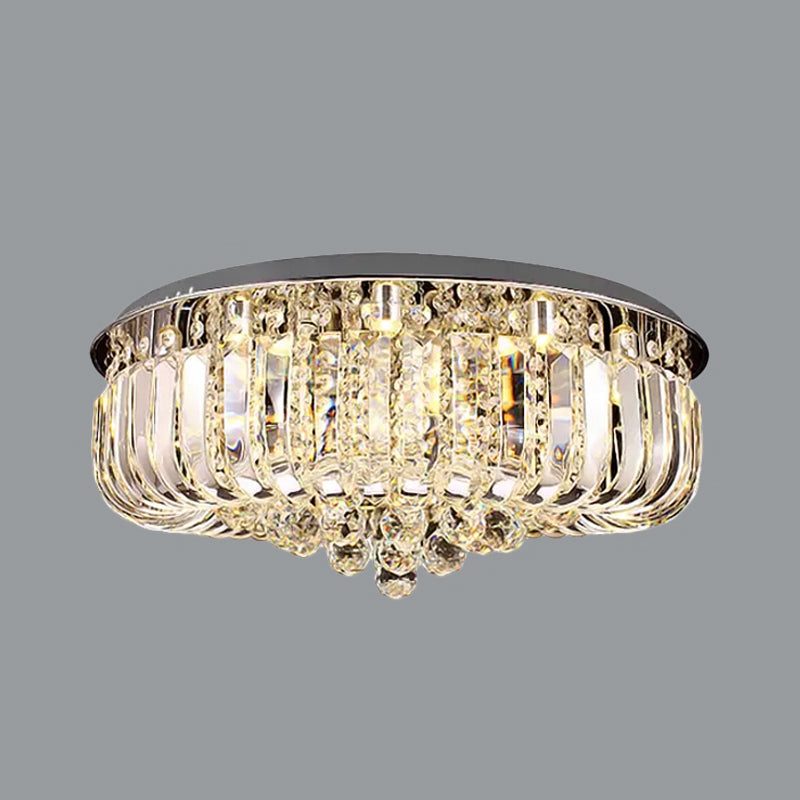 Modern Gold Led Ceiling Light With Prismatic Optical Crystal In Warm/White - 23.5/31.5 Wide
