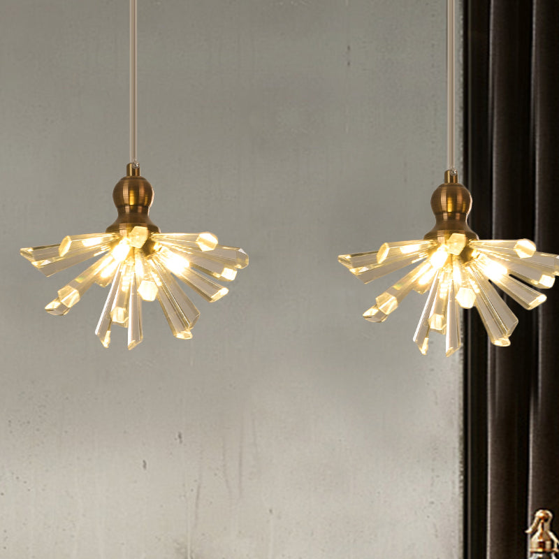 Gold Sputnik Crystal Glass Pendant Lights - 3/6 Modern Heads 3 / Clear