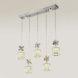 Stylish Crystal Hanging Lamp With Led Multi Light Pendant For Dining Room - Modern Cylinder Design