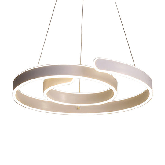 Modern Led White Chandelier Pendant: Twisting Acrylic Ceiling Light In Warm/White