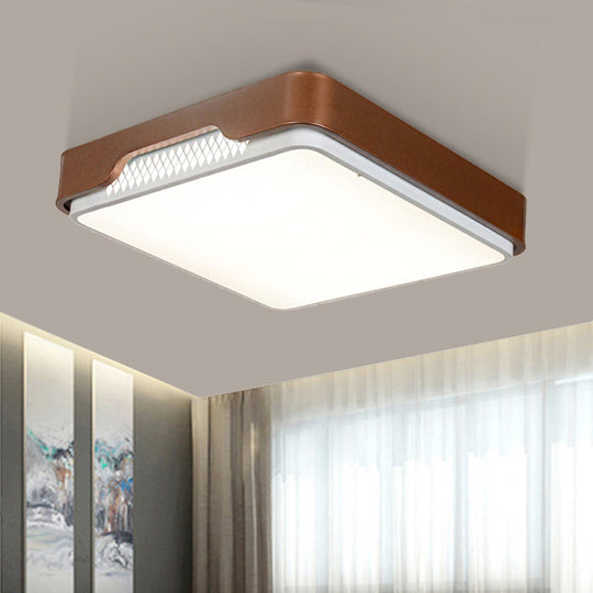 Modern Acrylic Flush Mount Light Fixture - Brown Rectangular 20.5’/36.5’/45’ Warm/White