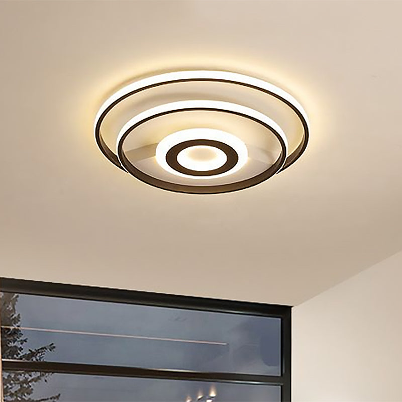 Black Ring Flush Mount Light – Nordic Acrylic Led Ceiling Lighting For Bedroom