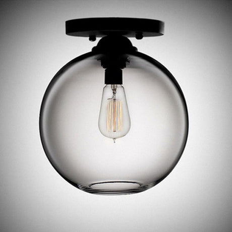 Contemporary Glass Orbit Ceiling Light Fixture - Red/Sky Blue/Amber/Dark Smoke/Coffee 1 Head Indoor