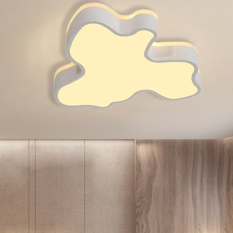 Abstract Flush Light - 16’/19.5’/23.5’ Width Black/White Shade Led Contemporary Mount In Warm/White