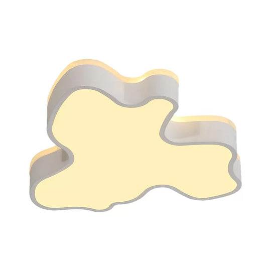 Abstract Flush Light - 16/19.5/23.5 Width Black/White Shade Led Contemporary Mount In Warm/White