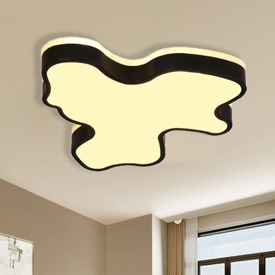 Abstract Flush Light - 16’/19.5’/23.5’ Width Black/White Shade Led Contemporary Mount In Warm/White