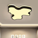 Abstract Flush Light - 16/19.5/23.5 Width Black/White Shade Led Contemporary Mount In Warm/White