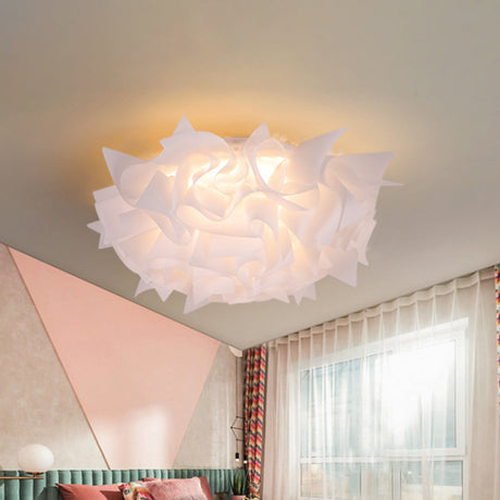 Contemporary Acrylic Flush Ceiling Lamp With Led Light Fixture - Blue/Brown/Orange