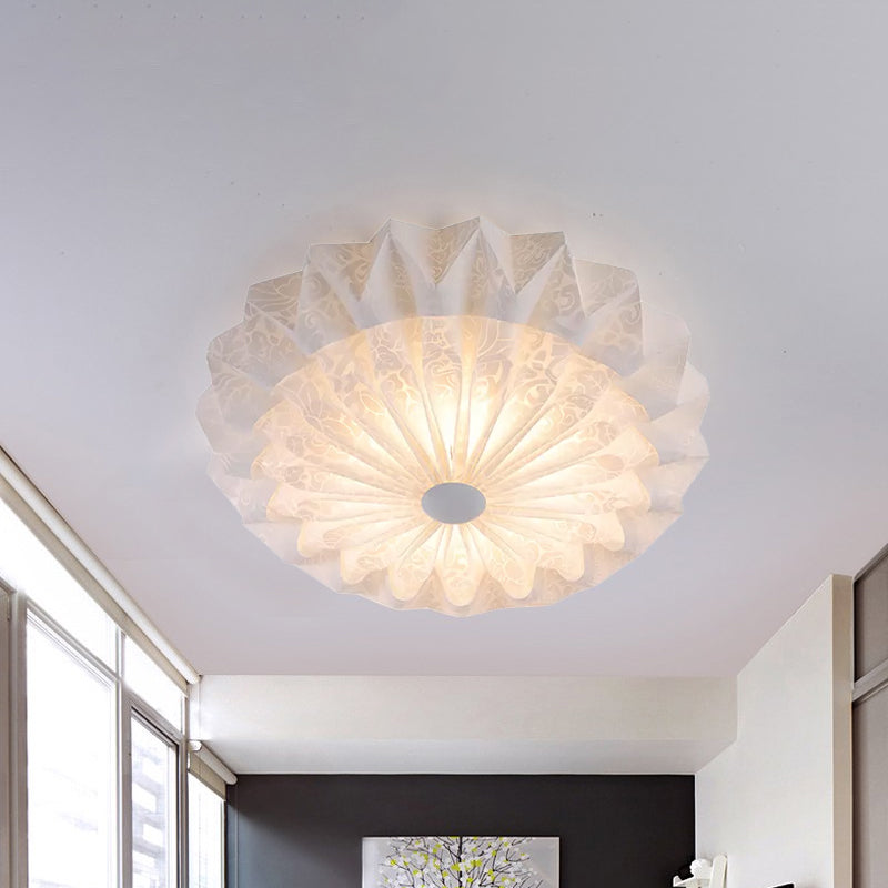 Modern White Acrylic Flush Mount Led Light With Dome Shade - 21/26 Wide