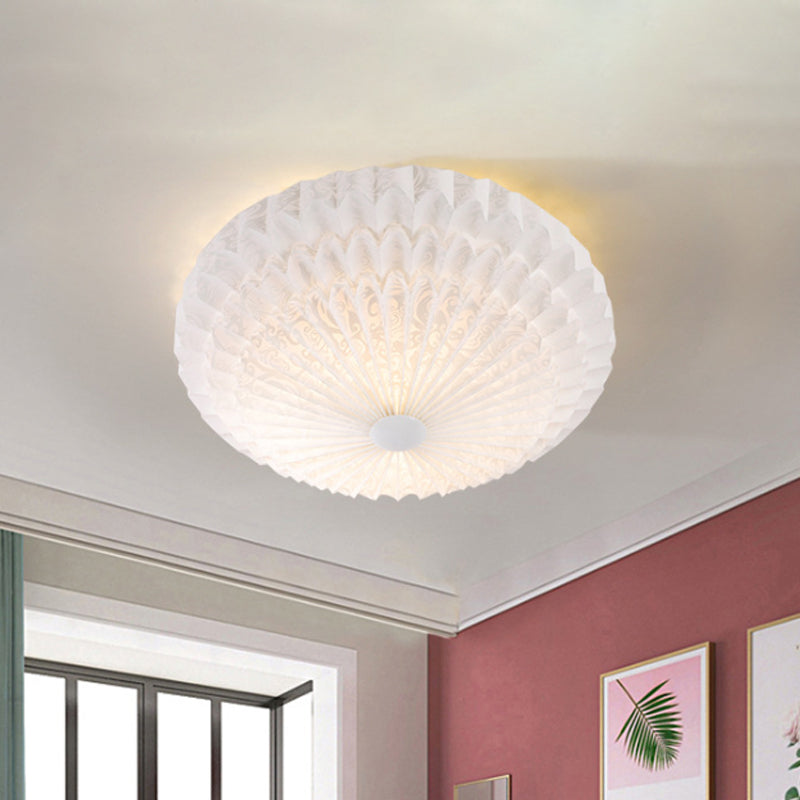 Modern White Acrylic Flush Mount Led Light With Dome Shade - 21/26 Wide