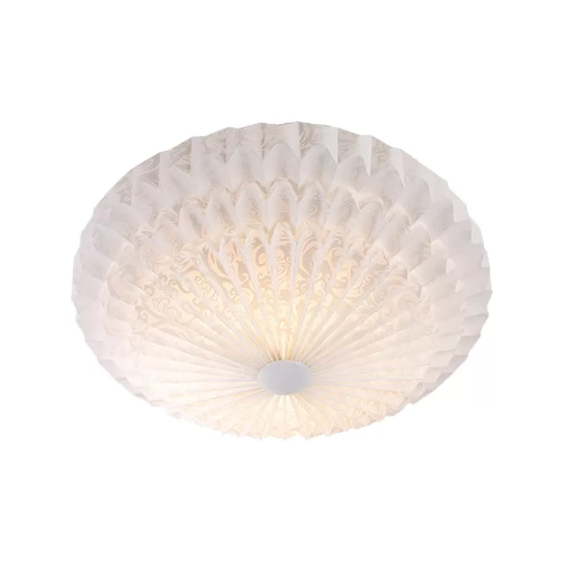 Modern White Acrylic Flush Mount Led Light With Dome Shade - 21’/26’ Wide