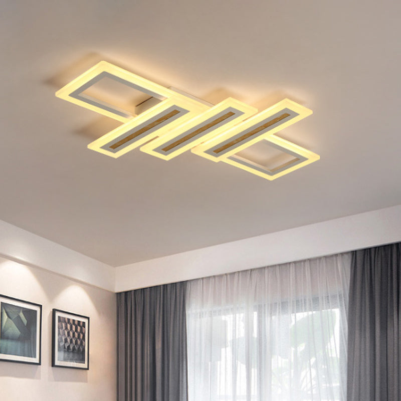 Led Linear Ceiling Lighting - Metal White Flush Mount Light Diffuser Included Multiple Sizes