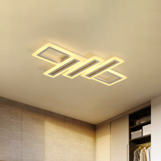 Led Linear Ceiling Lighting - Metal White Flush Mount Light Diffuser Included Multiple Sizes
