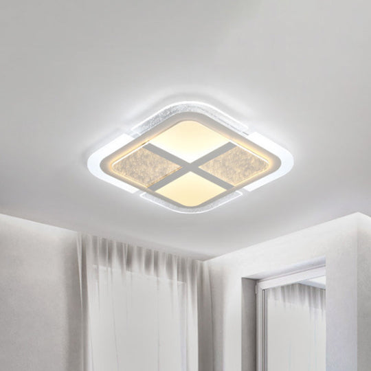 Square Led Ceiling Light With Mosaic Acrylic Design In Warm/White 16’ - 23.5’ Widths