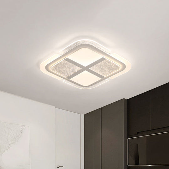 Square Led Ceiling Light With Mosaic Acrylic Design In Warm/White 16’ - 23.5’ Widths