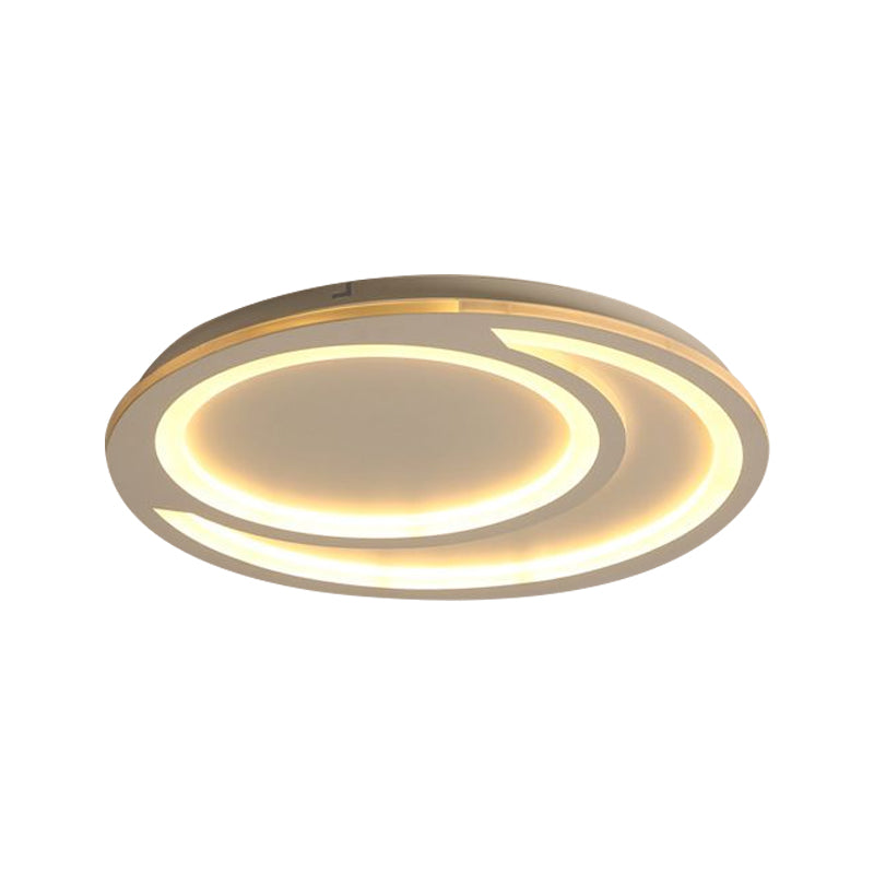 Modern White Ripple Flushmount Led Light Simple Metal Design 16’/19.5’/23.5’ Wide