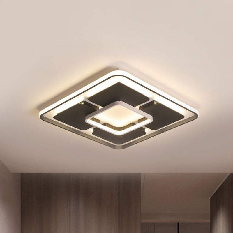 Nordic Style Led Flush Mount Ceiling Light In Black And White - 18’/23.5’/35.5’ W
