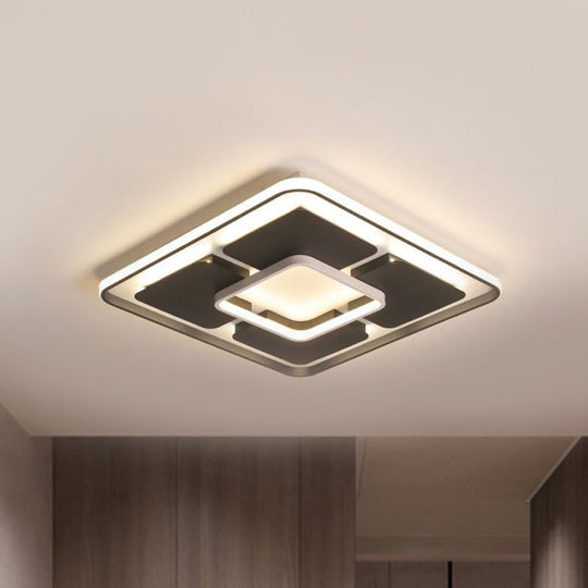 Nordic Style Led Flush Mount Ceiling Light In Black And White - 18’/23.5’/35.5’ W