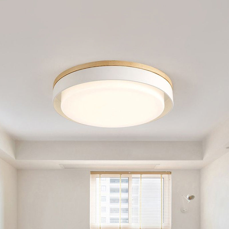 Nordic Macaron Metal Led Ceiling Flushmount - Blue/White/Yellow Acrylic Shade 12’/18.5’ Wide