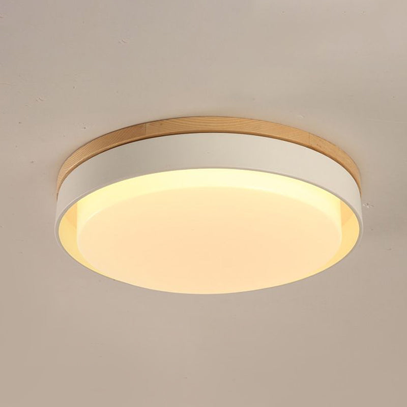 Nordic Macaron Metal Led Ceiling Flushmount - Blue/White/Yellow Acrylic Shade 12’/18.5’ Wide