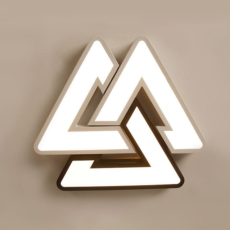 Modern Led Ceiling Lamp: Acrylic Triangle Design In Black & White