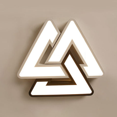 Modern Led Ceiling Lamp: Acrylic Triangle Design In Black & White