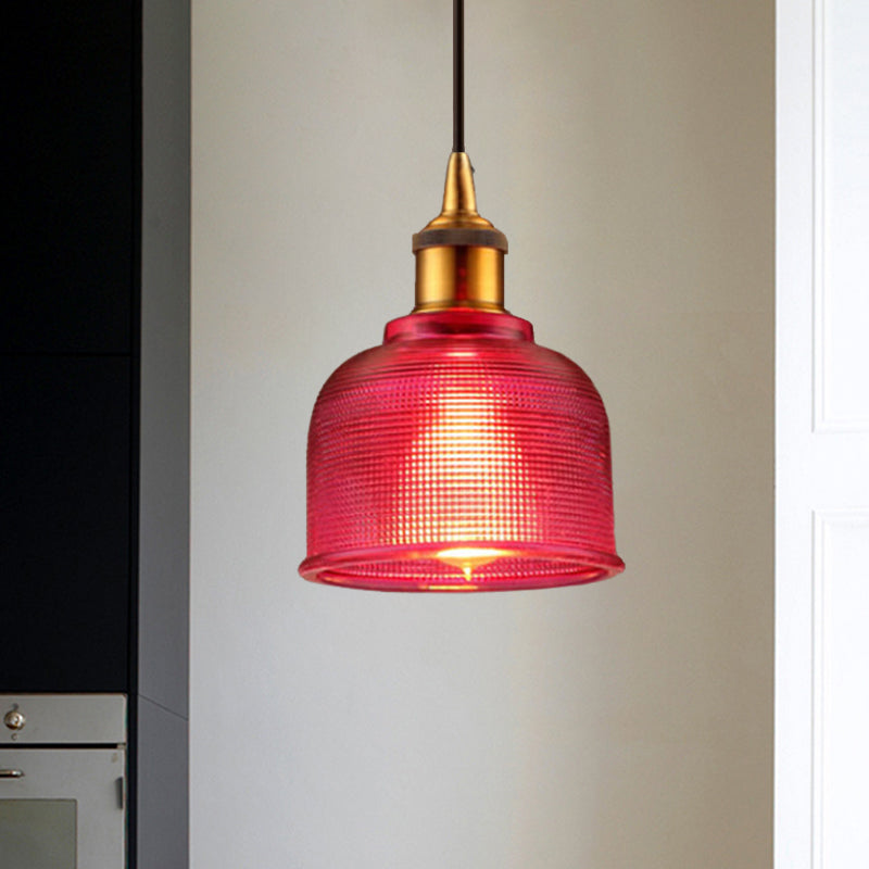 Grid Glass Pendant Light With Stylish Traditional Cup Shade Perfect For Living Room And Cafe Rose